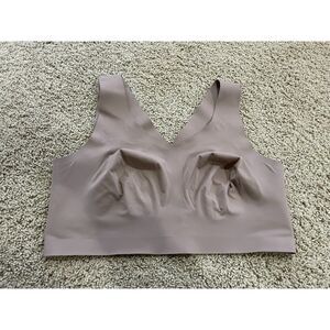 Evelyn Bobbie The Defy Bra Bralette Wireless Wire free coffee Beige Seamless XL